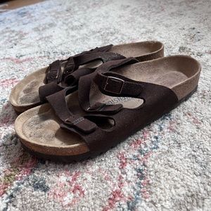 Birkenstock three strap suede sandals